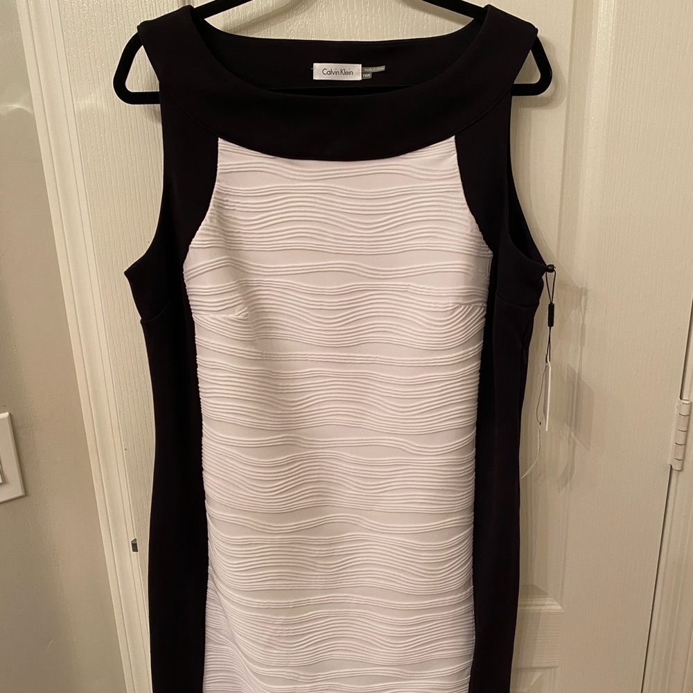 NWT Calvin Klein White and Black Dress